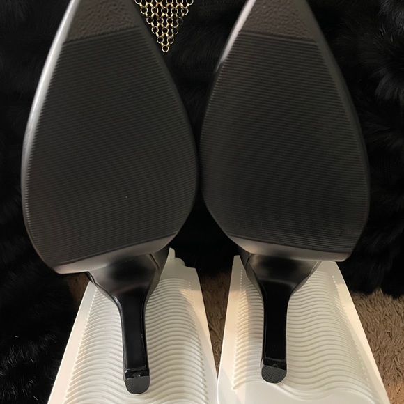 Sexy black bootie with gold accents. - Picture 4 of 5